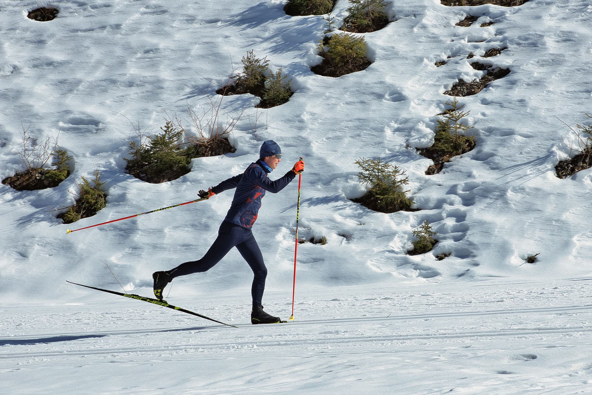 Foto von Christoph beim klassischen Langlauf